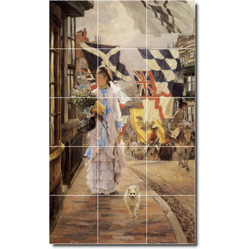 Carreau de céramique décorative 36 po x 60 po 12 po x 12 po, Peinture de James Tissot City W08482