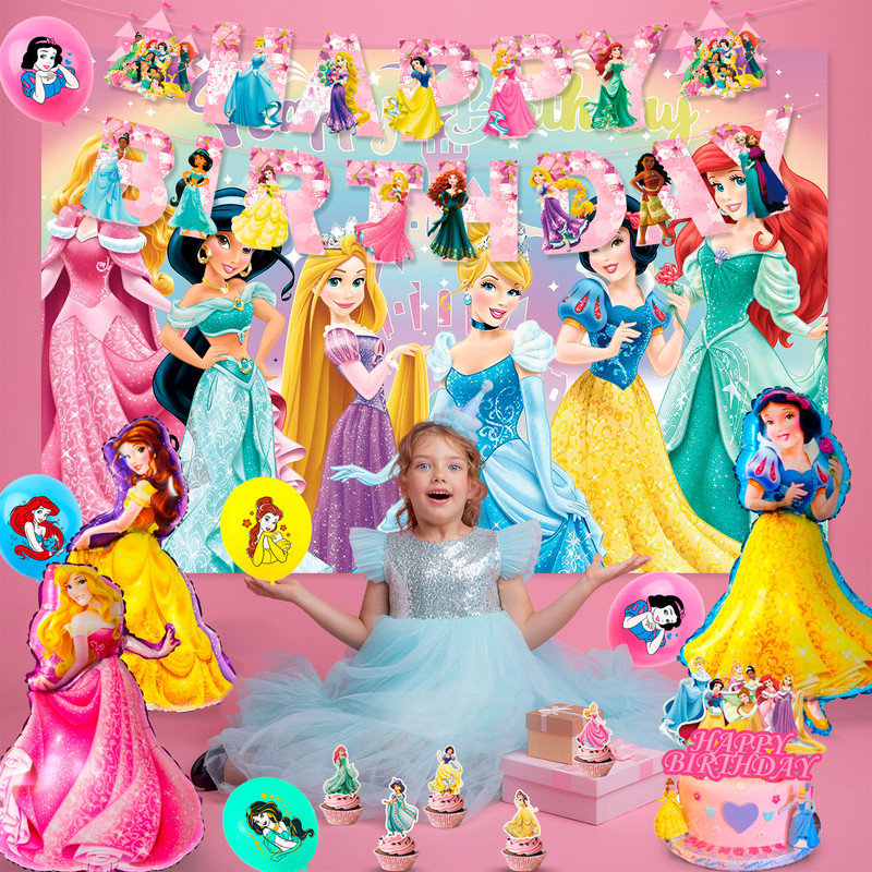 Princess Birthday Party Supplies,86pcs Princess Party Decorations & Tableware Set