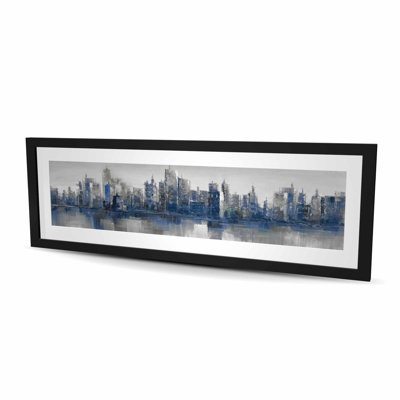 Melancholy City - Gray Industrial Framed Matted Print Decor