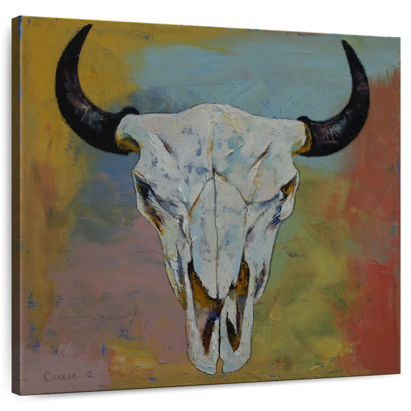 Crâne de bison Kerner, H 30 po x l 30 po