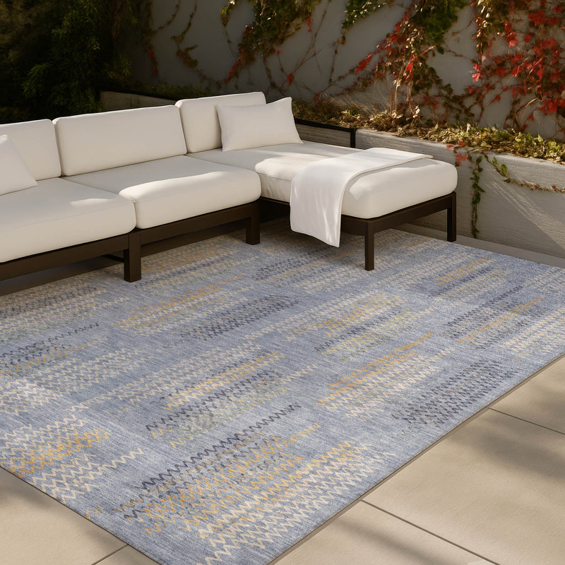 Machine Washable Indoor/Outdoor Chantille ACN2887 Modern Rug, Blue, 3' x 5'
