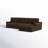 Blossie 123" W Corduroy L-Shaped Stationary Sectional-95994892-95994891