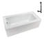 Baignoire en alcôve en acrylique blanc brillant avec drain externe 60 po x 30 po Streamline-101699311