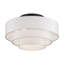 Très grand semi-encastré 4 lumières bronze avec abat-jour en tissu blanc cassé fabriqué à la main-672164012