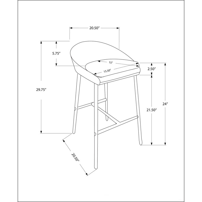 Tabouret de bar avec pieds en métal chromé, Blanc