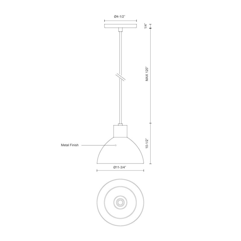 Luminaire suspendu simple à DEL 1 lumière Chroma, H 130,75 po x l 11,75 po x P 11,75 po, Blanc