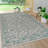 Hagerman Vintage Filigree Textured Weave Gray/Teal Indoor/Outdoor Rug-120175444