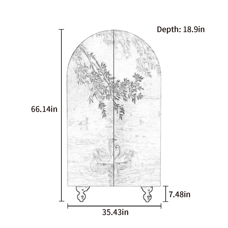 Armoire-penderie à double porte arquée