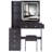 37" Middle Size Left Bedside Cabinet Vanity Table + Cushioned Stool Dresser Set, 2 AC+2 USB Socket, Hair Dryer Stand, Large Touch Control LED Sliding Mirror, 3-Color Switch, EPA, GCC, UL Certificate-1773228989