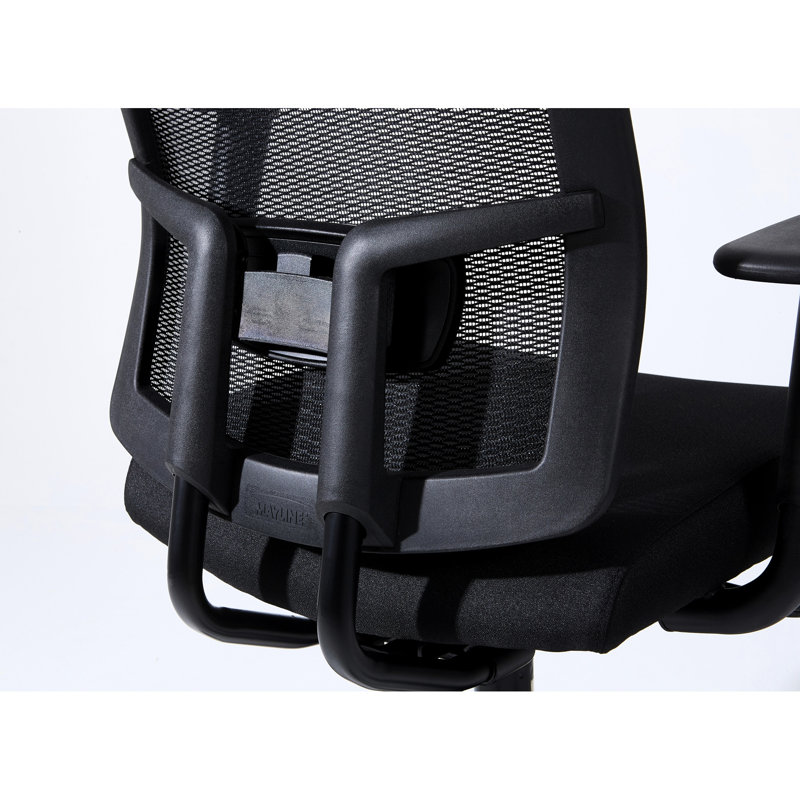 Fauteuil de bureau ergonomique en filet noir, dossier haut, filet réglable et respirant, hauteur personnalisable, siège de bureau en nylon avec dossier ergonomique, accoudoirs, siège, motif uni, forme carrée,