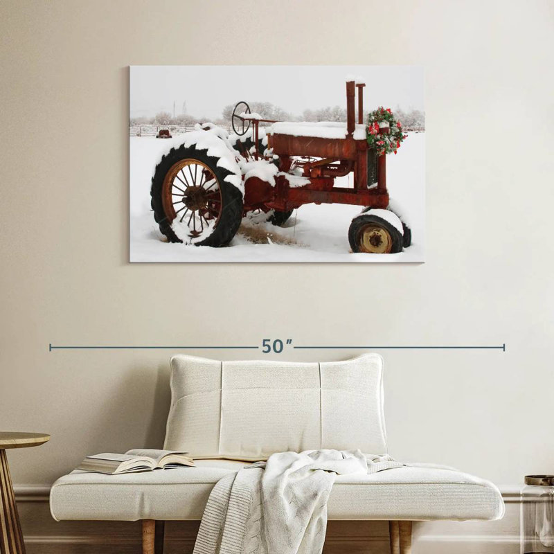Christmas Tractor, 26" H x 39" W