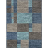 Contemporary Harvest Area Rug Blue Color