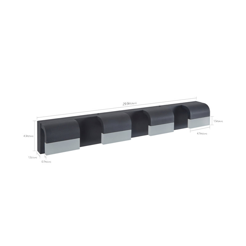 Luminaire de salle de bain 4 lumières en acrylique noir mat pour miroir, douche et décor de salle de bain