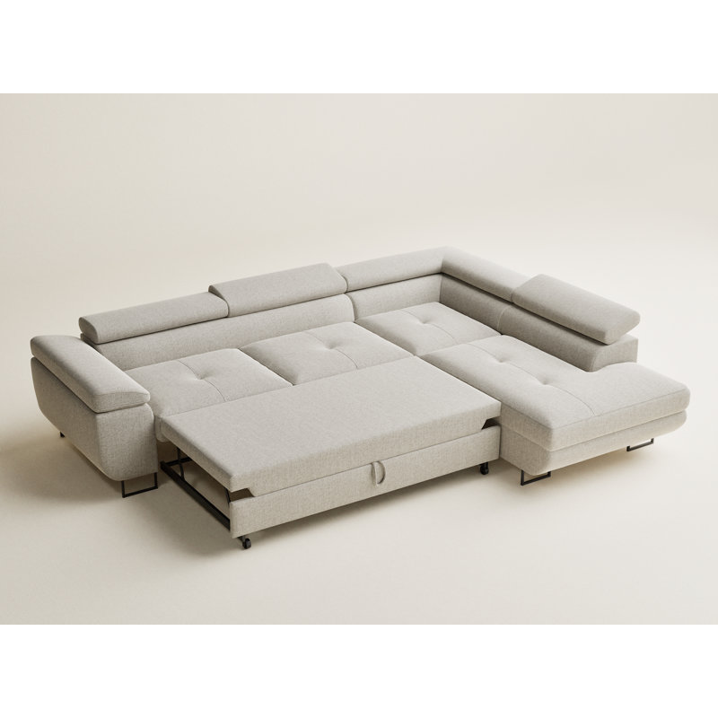 4 Seater Reclining Corner Sofa , Right Hand Facing, Beige Polyester