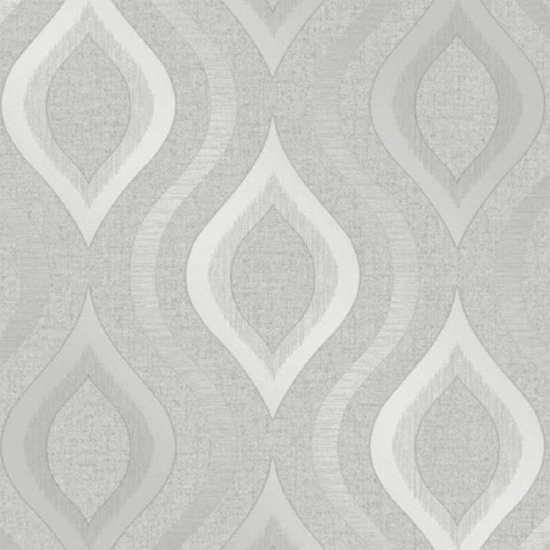 Quartz 10m x 53cm Textured Metallic Wallpaper Roll, Silver