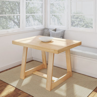Classic Solid Wood Dining Table - 1220mm/48in, Blonde Wirebrush