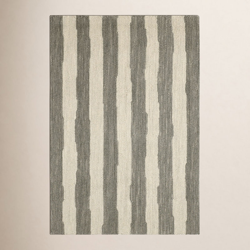 Tapis gris en laine Silas, Rectangulaire 3 pi x 5 pi