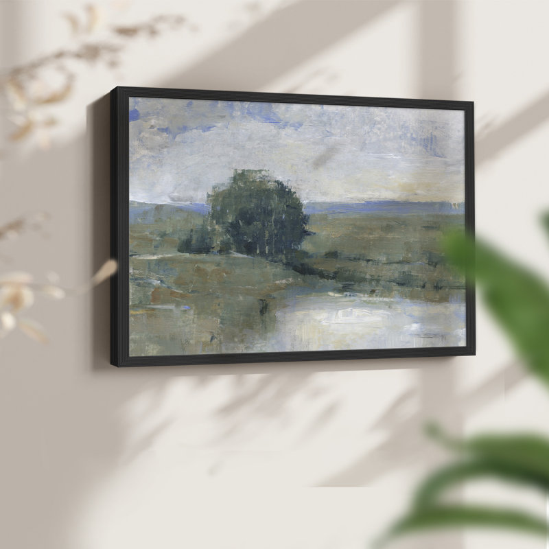 Riverbank Impression I -Framed Print - Restickable, H 8 po x l 10 po, Noir, noir, noir, noir