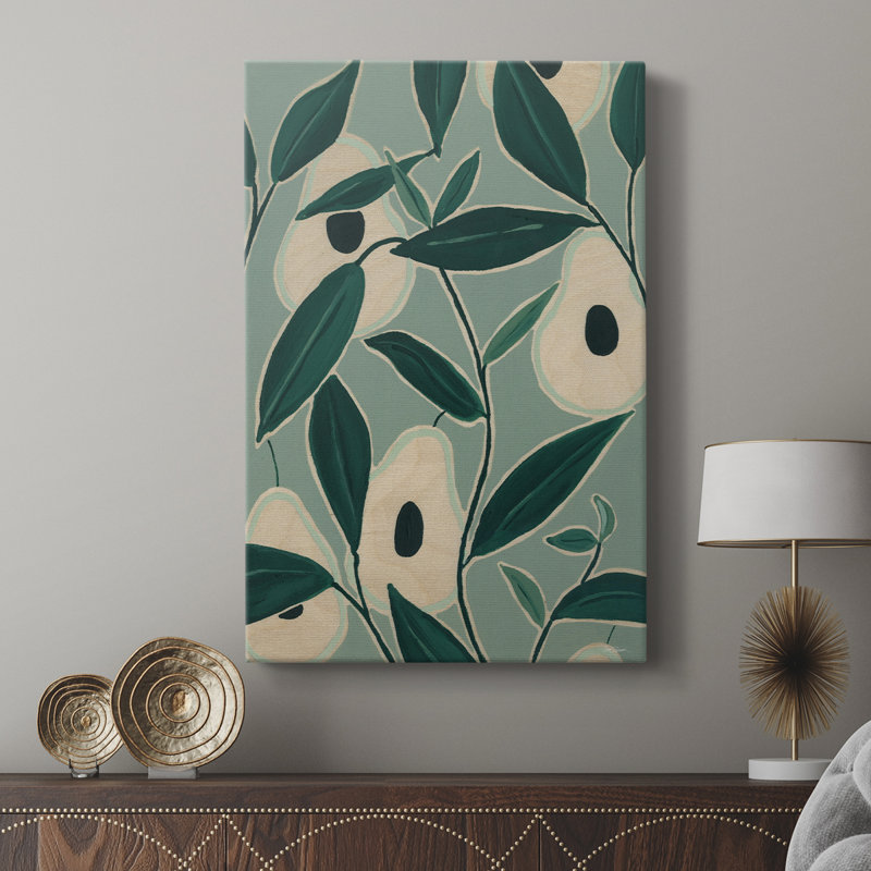 Avocatiers monochromes - Cavas de galerie sur mesure, H 18 po x l 12 po