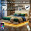 European King(160X200cm) Floating LED Linen Bed Frame With USB Charging Station, Beige Upholstered Platform With Underbed Light