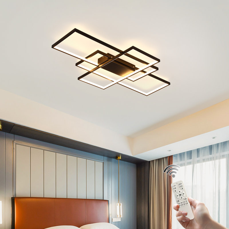 Plafonnier encastré 3 lumières DEL Arlyn, Noir, H 2,3 po x l 43,3 po x P 25,5 po