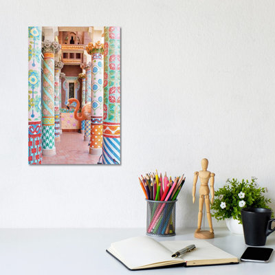 Flamingo Pillars 1 Piece Wrapped Canvas Wall Art