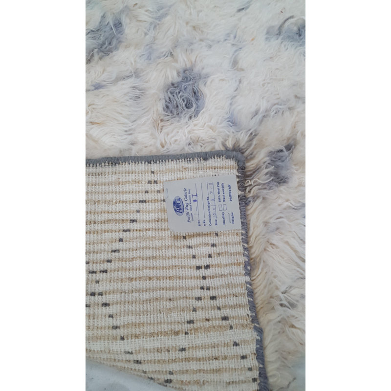 Moroccan Hand-Knotted Gray/Ivory Area Rug, Rectangle 8' x 10'