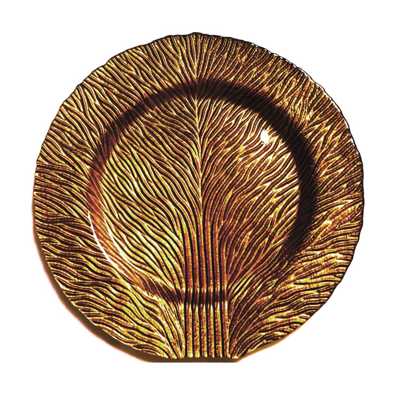 Assiette plate 11 po Tree of Life, Doré / Brun