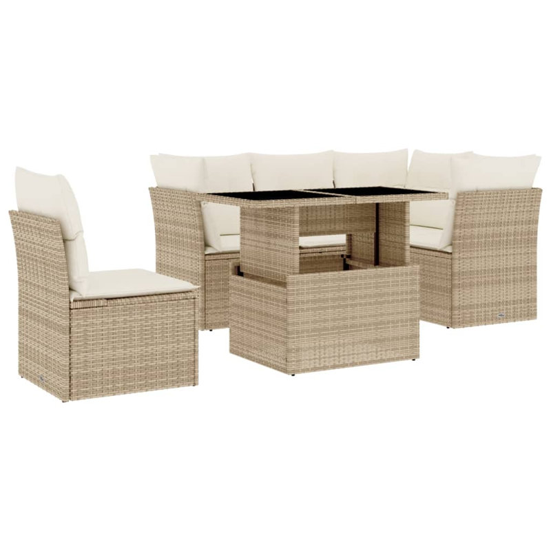 Ensemble de canapé de jardin Vidaxl beige, blanc crème