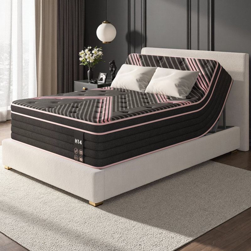 Medium Firm 10/12/14" Hybrid Mattress, Individually Pocketed Springs & Cooling Foam for Motion Isolation, Pressure Relief, CertiPUR-US Certified - Twin, Queen, King Size
