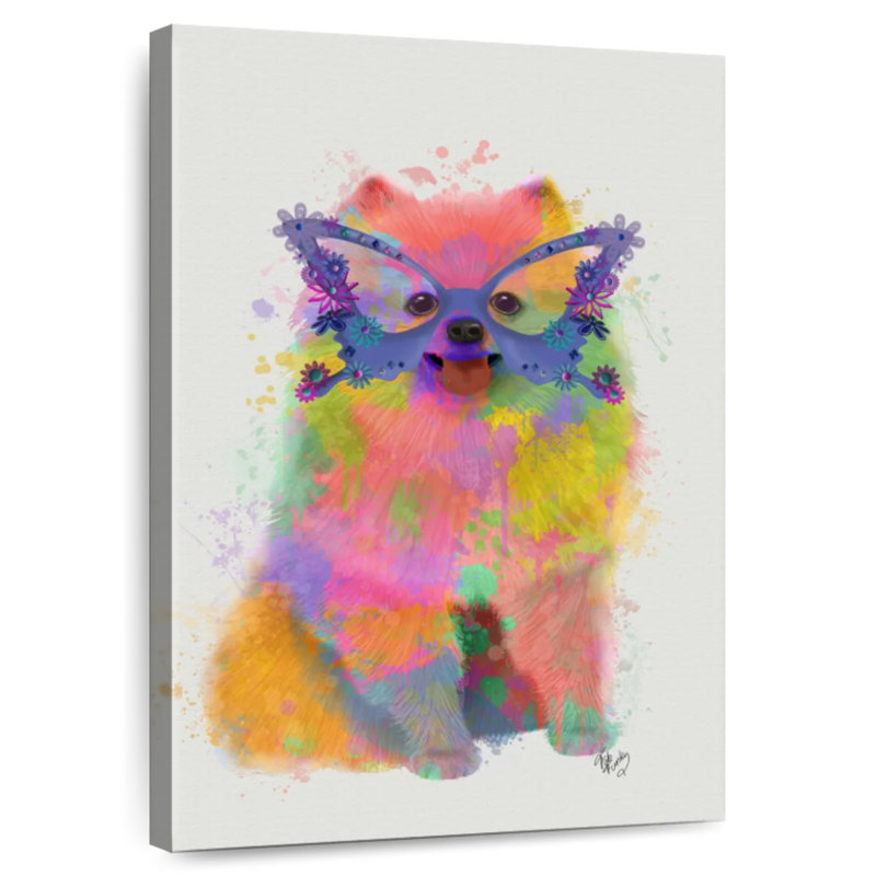 Brampt Rainbow Splash Pomeranian, 39" H x 26" W