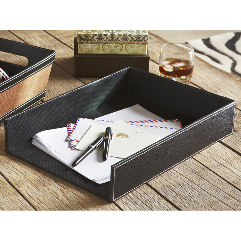 Organisateur de papier en faux cuir Badillo, Noir