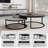 Carbon Steel Nesting Coffee Tables Set - Round Extendable Design with Durable Panel for Living Rooms-852533187