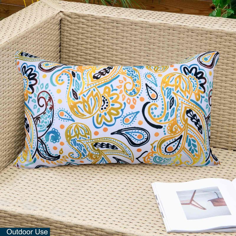 Floral Outdoor Reversible Throw Pillow