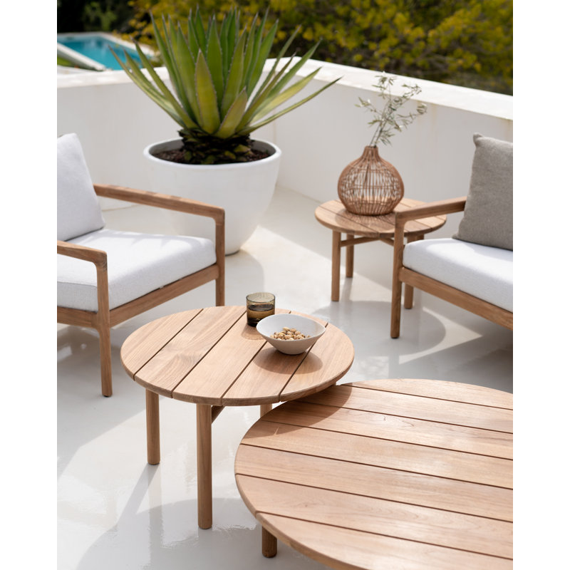 Quatro Outdoor Round Teak, 37.4" Diameter 