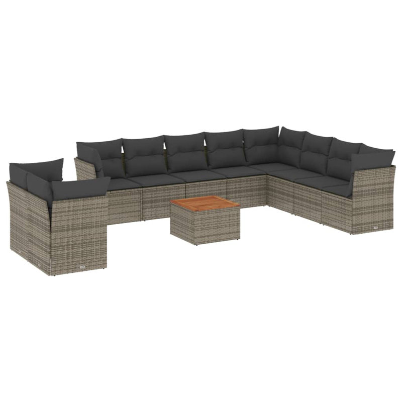 Ensemble de canapé de jardin Vidaxl gris, gris foncé, brun