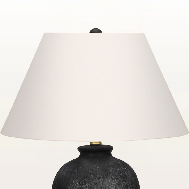 Lampe de table Gervais en céramique noire et ivoire / crème, H 23,74 po x l 16,83 po x P 16,77 po