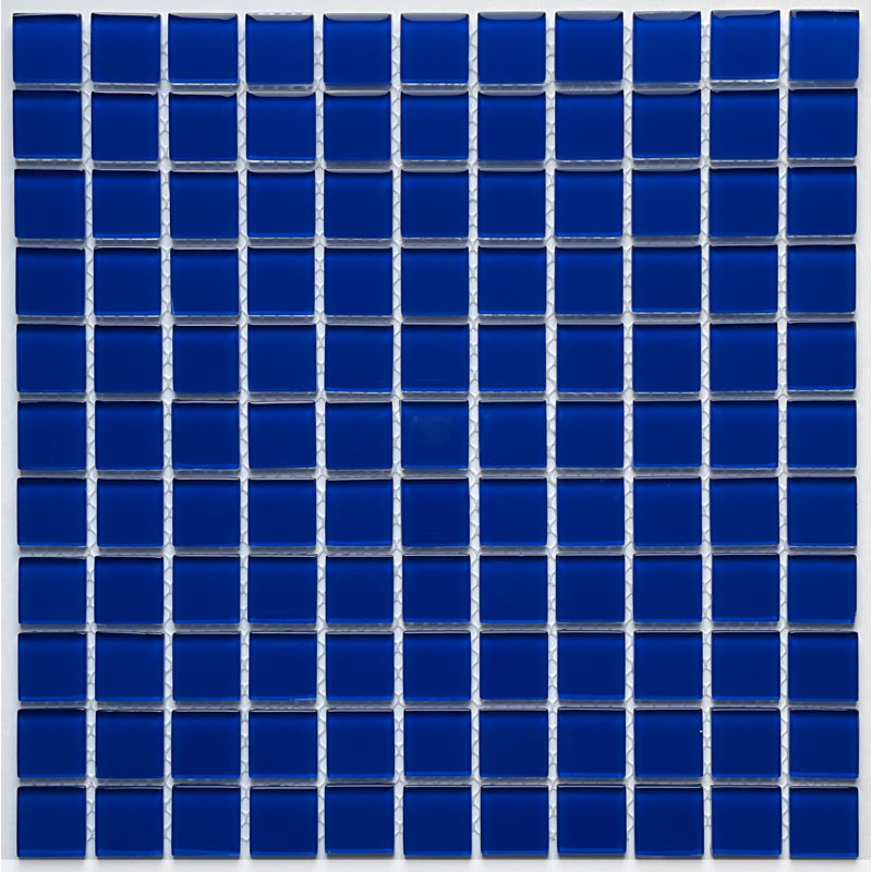 Maranello 1" x 1" Glass Mosaic Wall & Floor Tile, Cobalt Blue