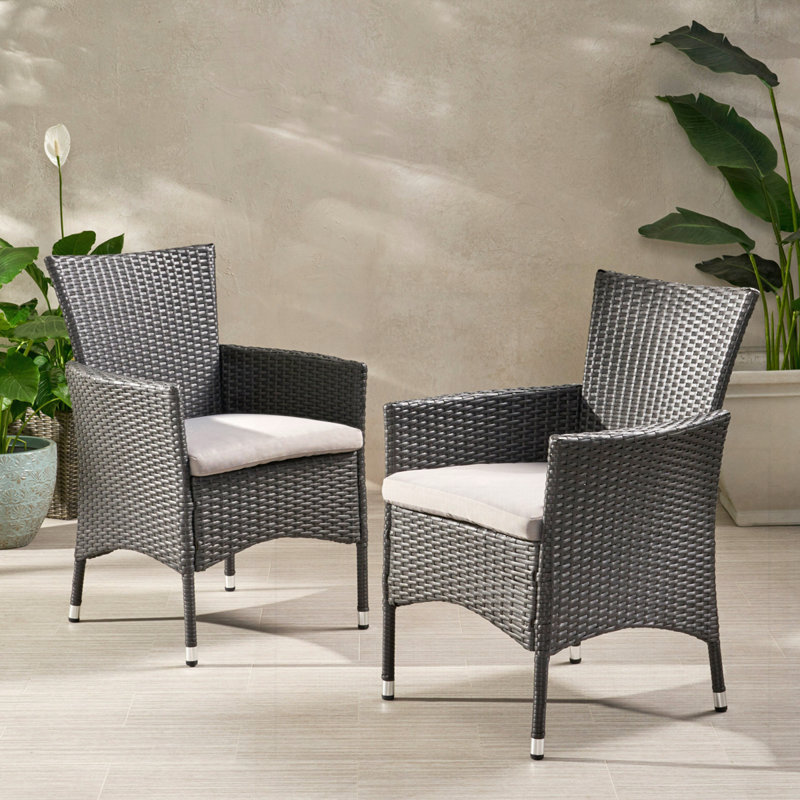 Ensemble de 2 chaises de jardin d'extérieur style campagne moderne