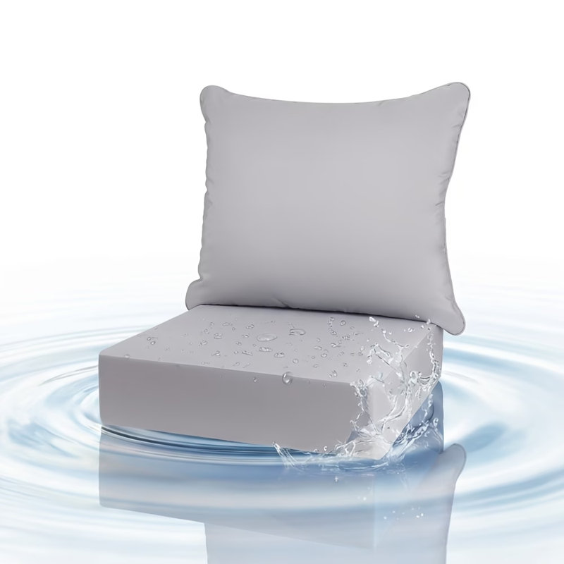 Outdoor Deep Seat Cushion Set Outdoor Patio Chair Cushions, Gray