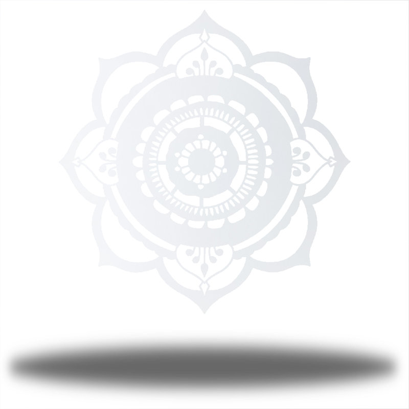 Décoration murale en métal Hope Mandala, H 12 po x l 12 po x P 0,0625 po, Blanc