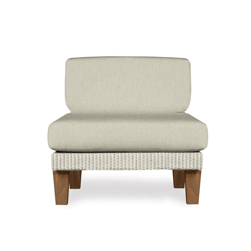 Catalina Outdoor Teak Lounge Chair, Beach Navy, Linen