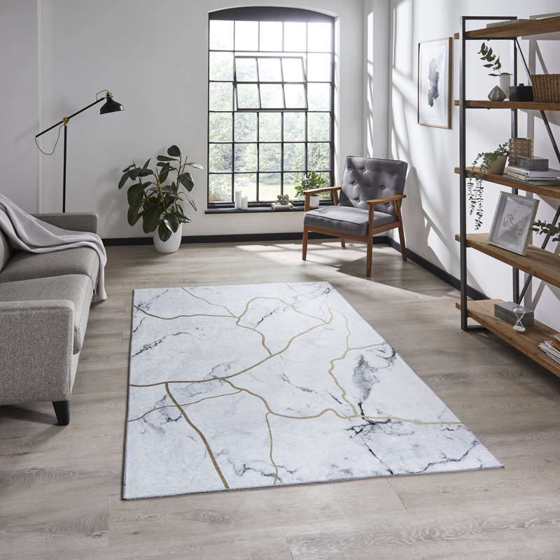 Rawe area rug Printed Rectangle Ivory/Gold, Rectangle 150cm x 230cm