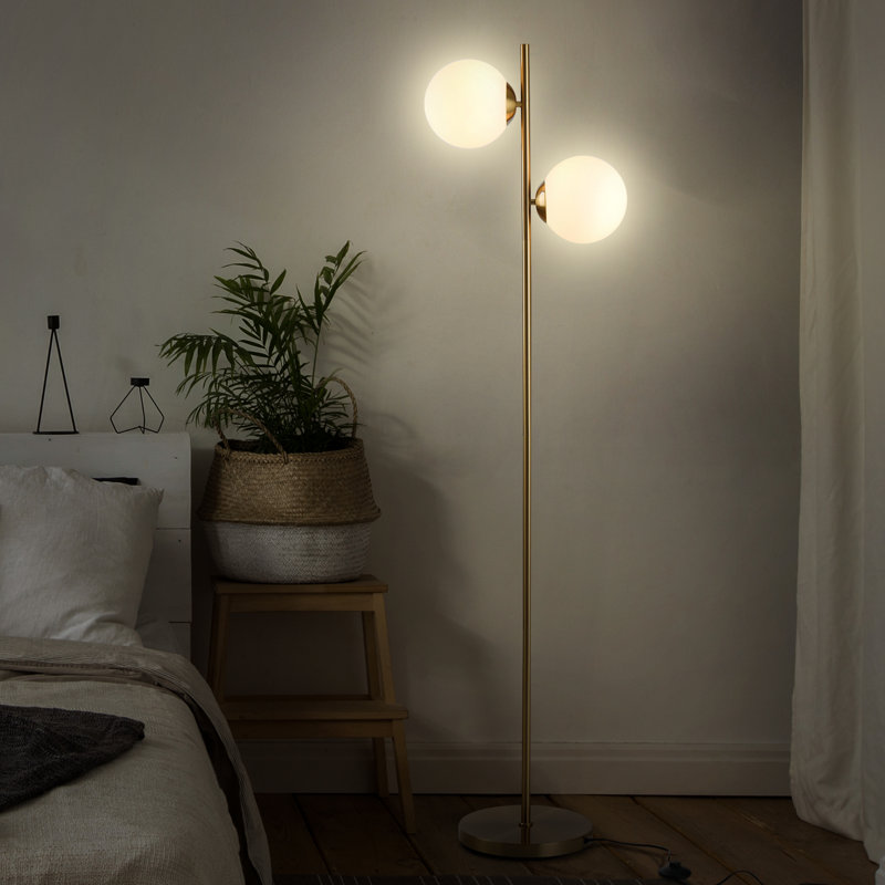 Brownsville 165cm H Metal Round Lamp Shade ( Screw On ) in Gold, Gold