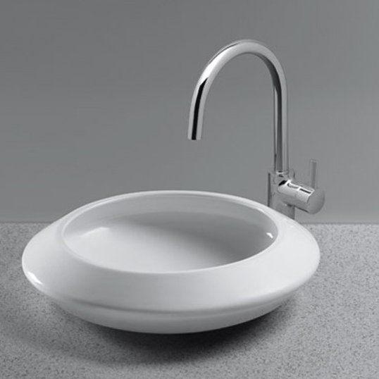 Curva™ Vitreous China Circular Vessel Bathroom Sink, Cotton