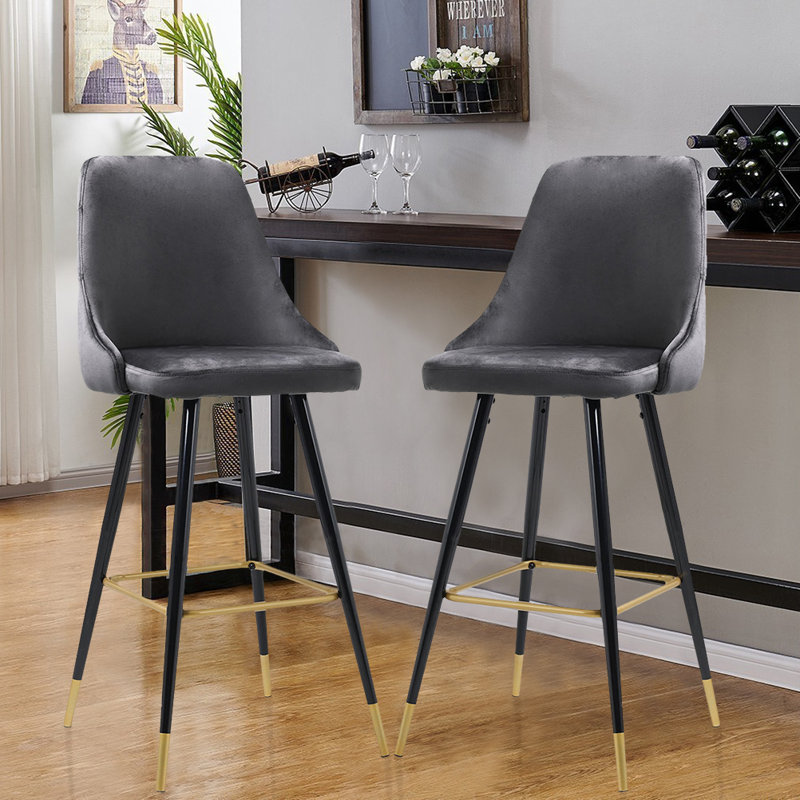 Betiel Upholstered Counter Stool with Metal Frame