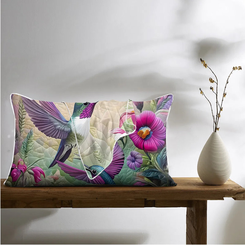 2 Pcs Tropical Hummingbird Art Satin Pillowcases, Soft Skin-friendly Silky Envelope Pillow Covers For Hair & Skin, Queen Size Bedding Set For All Seasons