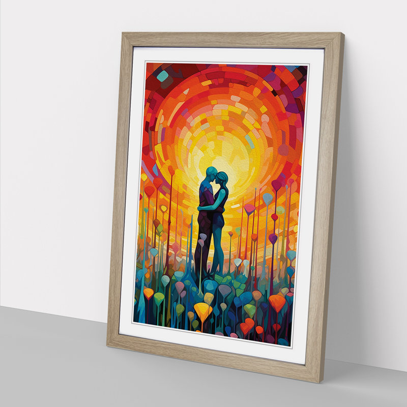 Lovers Colour Field No.3 - Framed Print, Oak, 64cm H x 46cm W x 2cm D