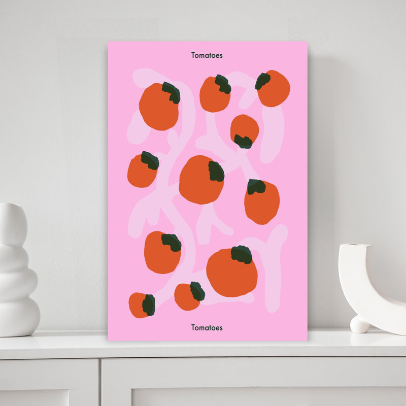 Art mural de tomates roses fraîches, H 18 po x l 12 po