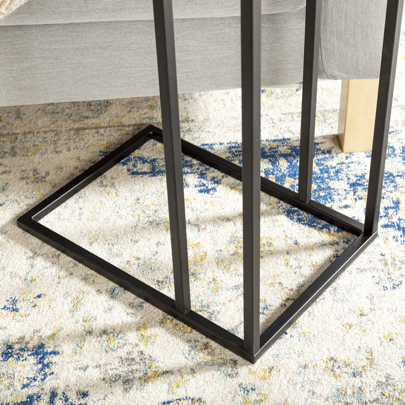 Table de bout moderne asymétrique Marji, Mocha / noir